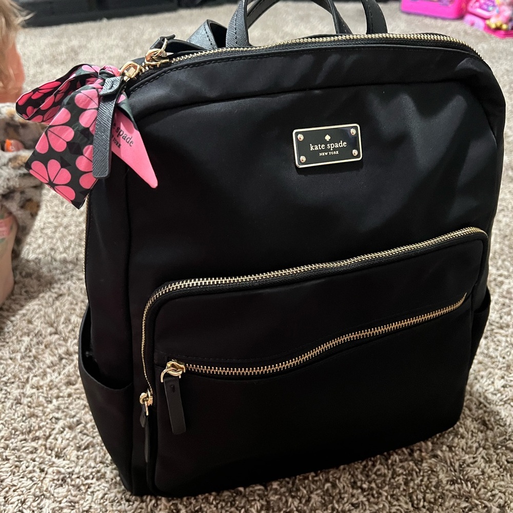 Black canvas Kate spade backpack